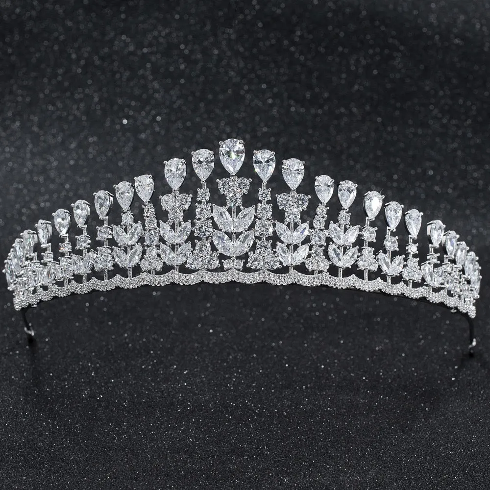 Cubic zircon wedding  bridal royal tiara diadem crown CH10255