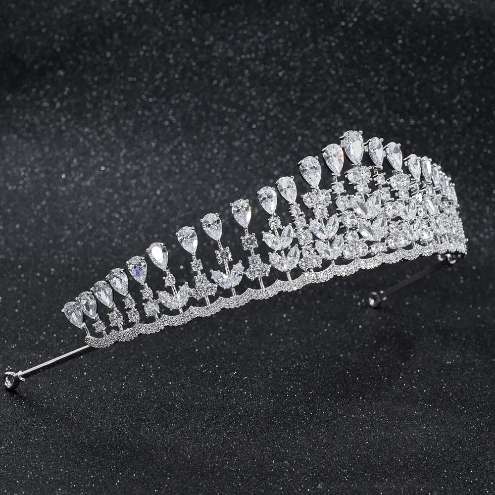 Cubic zircon wedding  bridal royal tiara diadem crown CH10255