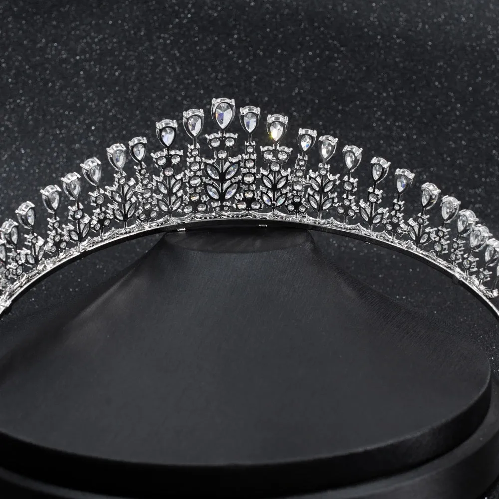 Cubic zircon wedding  bridal royal tiara diadem crown CH10255