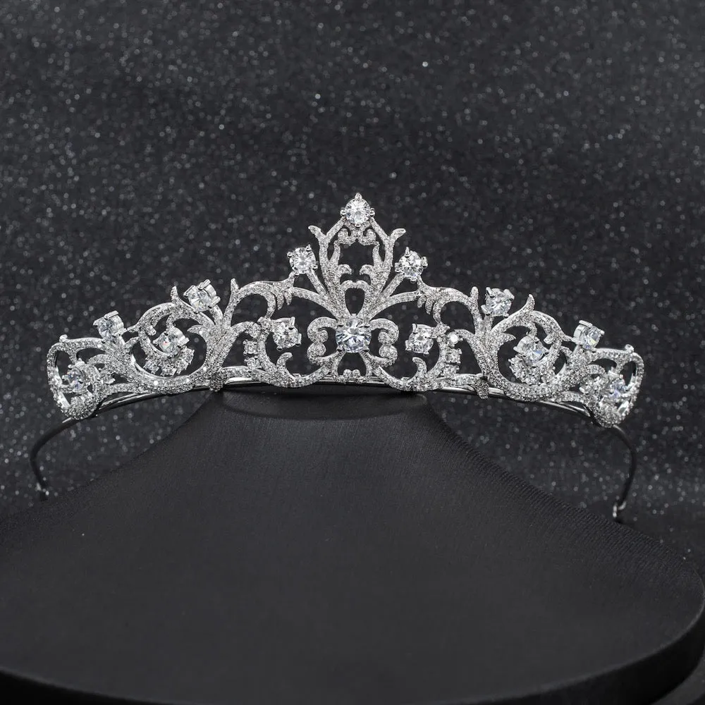 Cubic zircon wedding  bridal royal tiara diadem crown CH10256