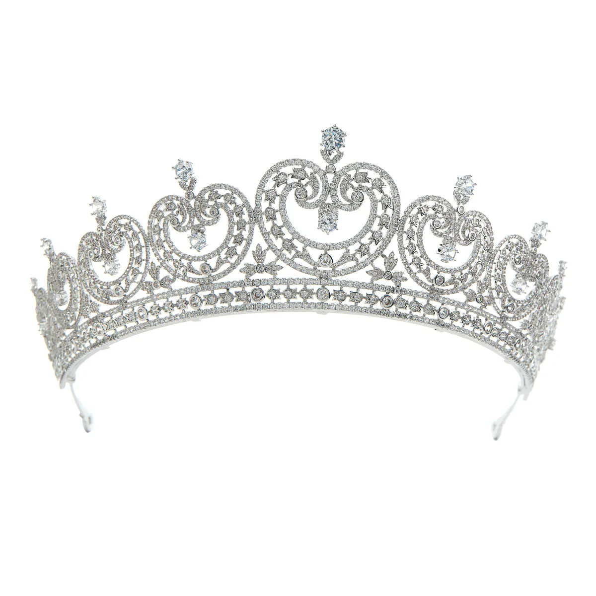 Cubic Zirconia Classic Tiara for Wedding,Princess Crystal Tiaras Diadem for Bride CH10370