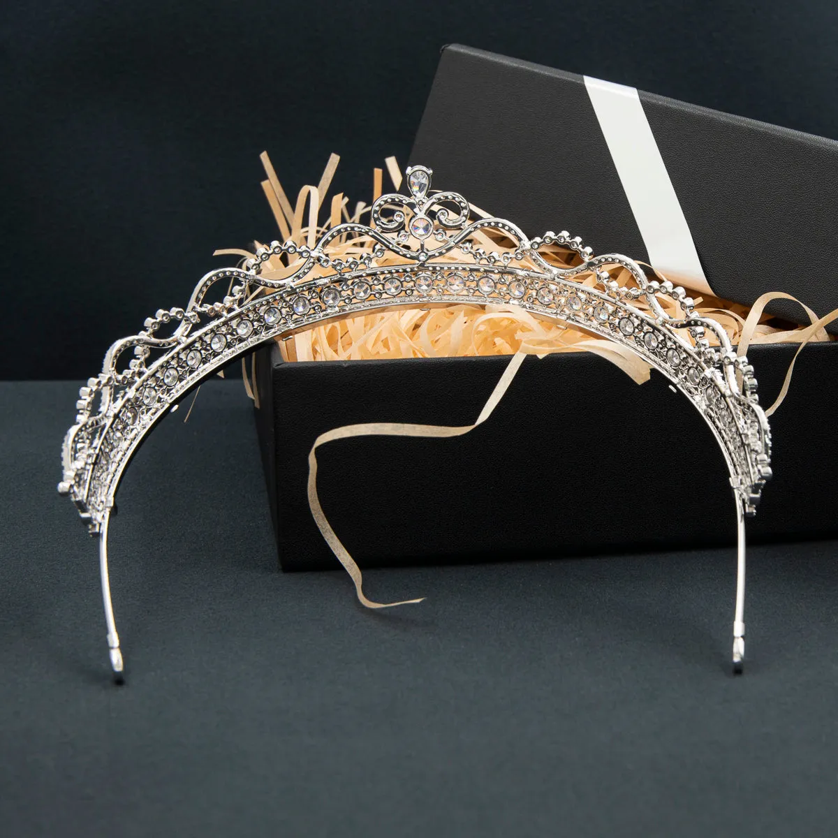 Cubic Zirconia Classic Tiara for Wedding,Princess Crystal Tiaras Diadem for Girl CH10372