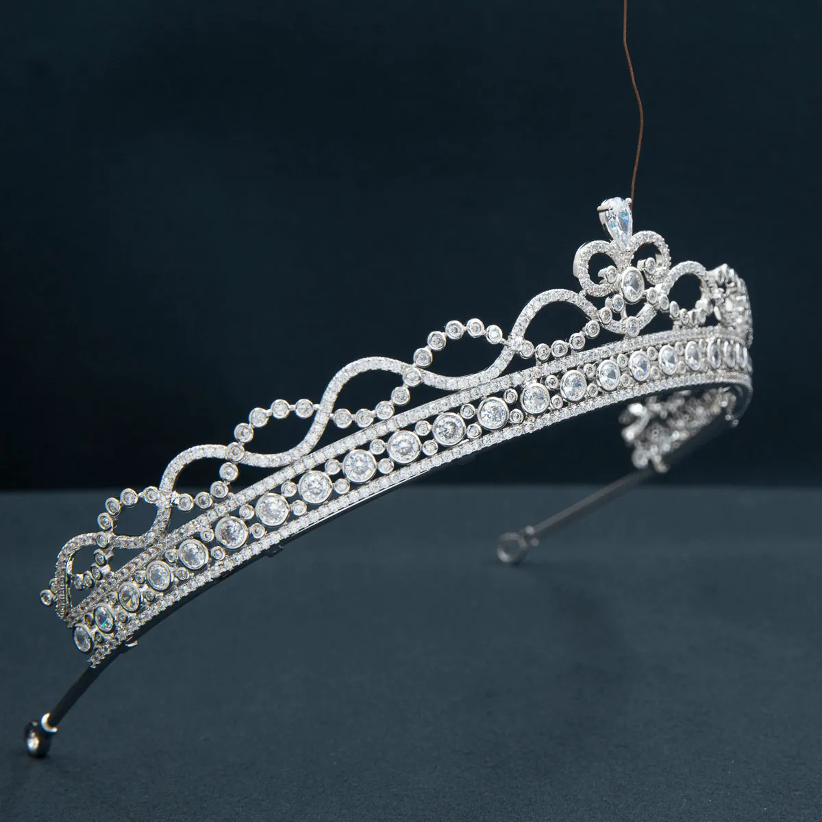 Cubic Zirconia Classic Tiara for Wedding,Princess Crystal Tiaras Diadem for Girl CH10372