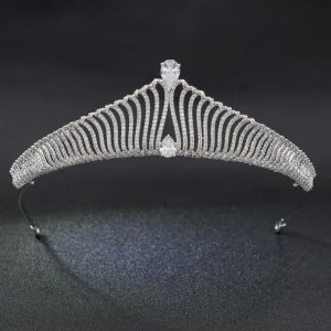 Cubic zirconia wedding bridal tiara diadem hair jewelry S90011T1