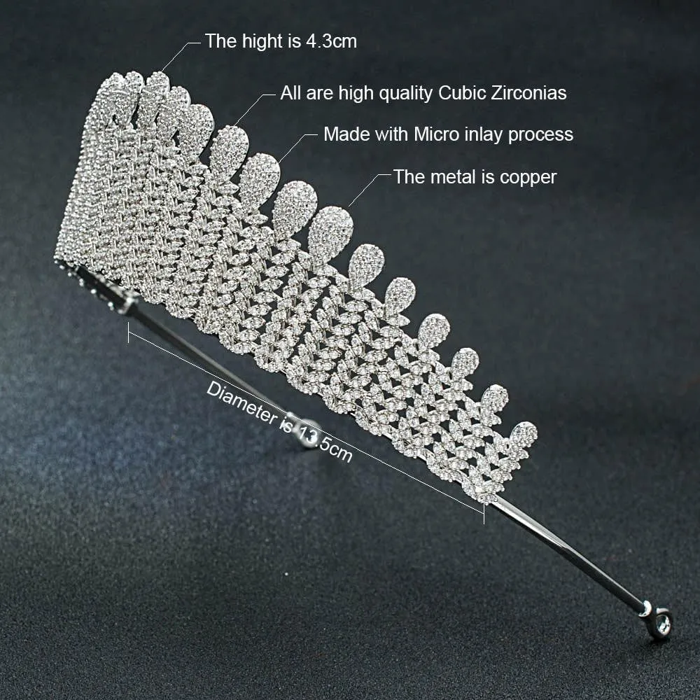 Cubic zirconia wedding bridal Tiaras,Gold tiara diadem hair jewelry CH10035
