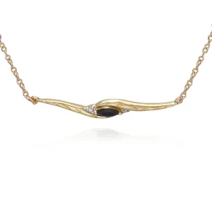 Damen 9 Karat Gelbgold Marquise Saphir und Diamant Gedreht 19cm Armband