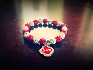 Delta Sigma Theta Charm Beaded Bracelet | 10mm