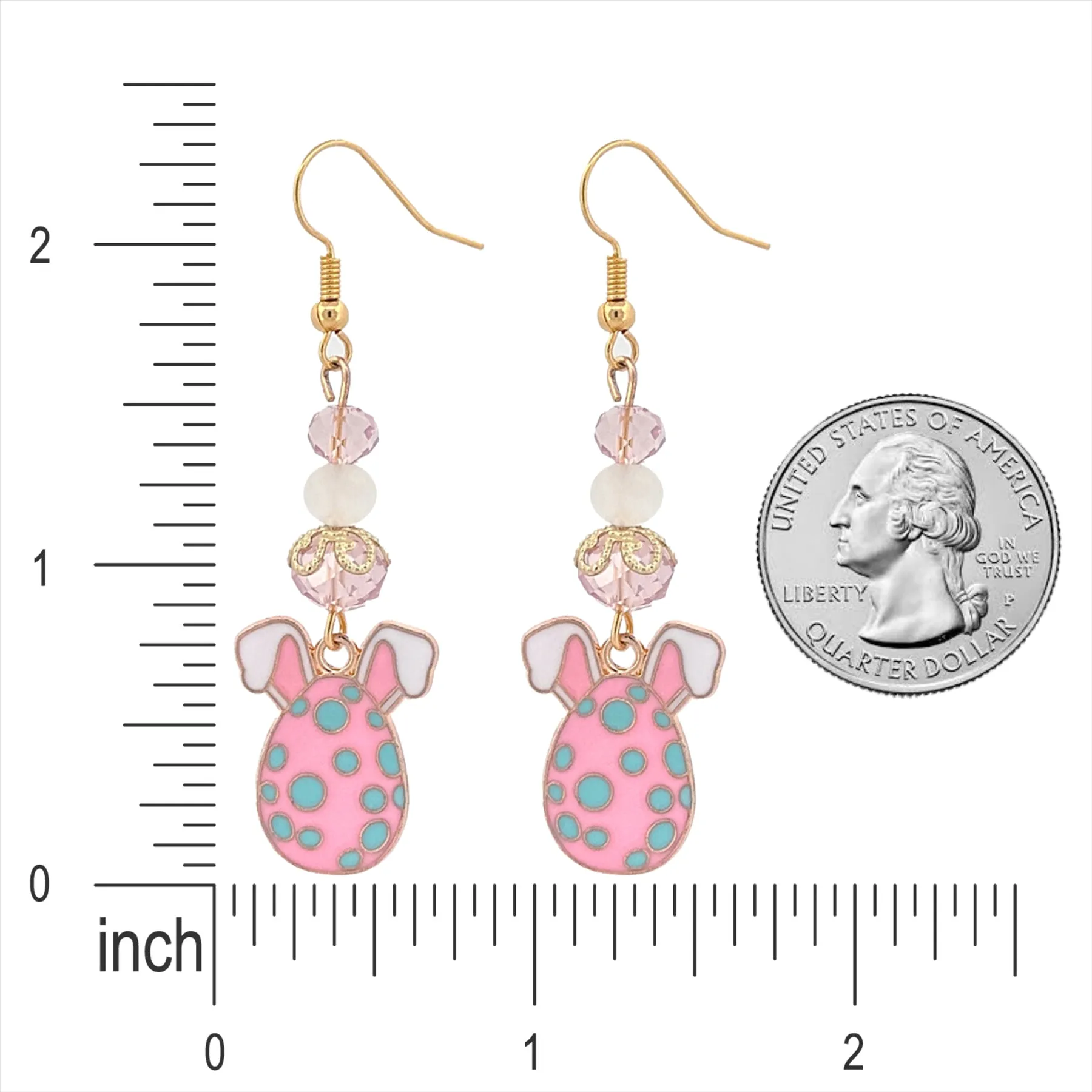 Easter Egg Bunny Enameled Charm Fashion Dangle Earrings Pink Blue