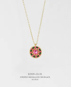 EDEN   ELIE Striped Medallion necklace - Orchid