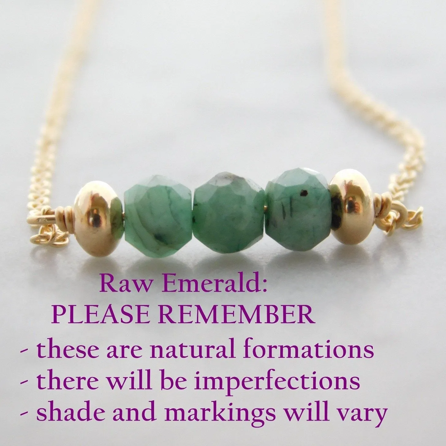 Elyse Choker Necklace • Raw Emerald Bar Necklace