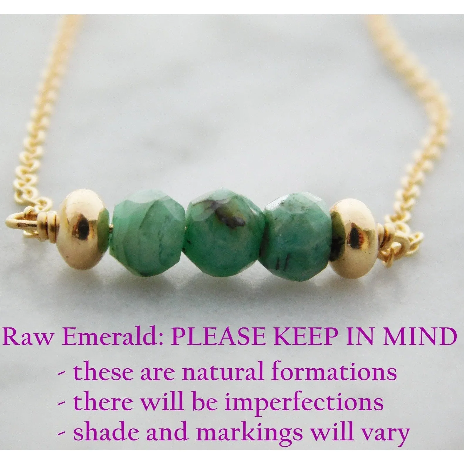Elyse Choker Necklace • Raw Emerald Bar Necklace