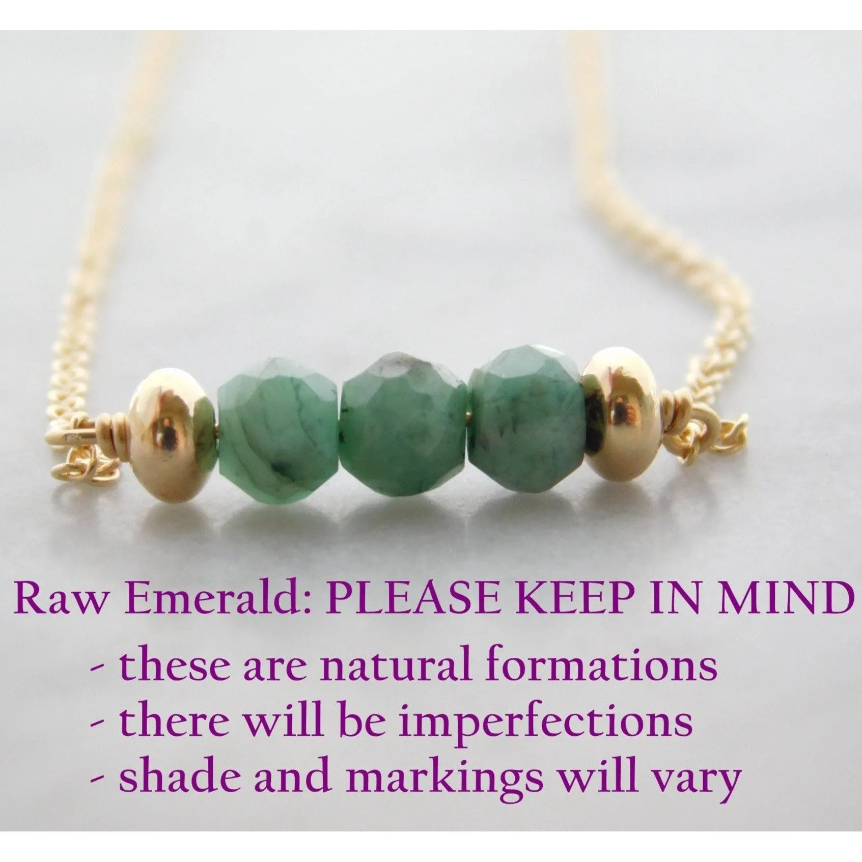 Elyse Choker Necklace • Raw Emerald Bar Necklace