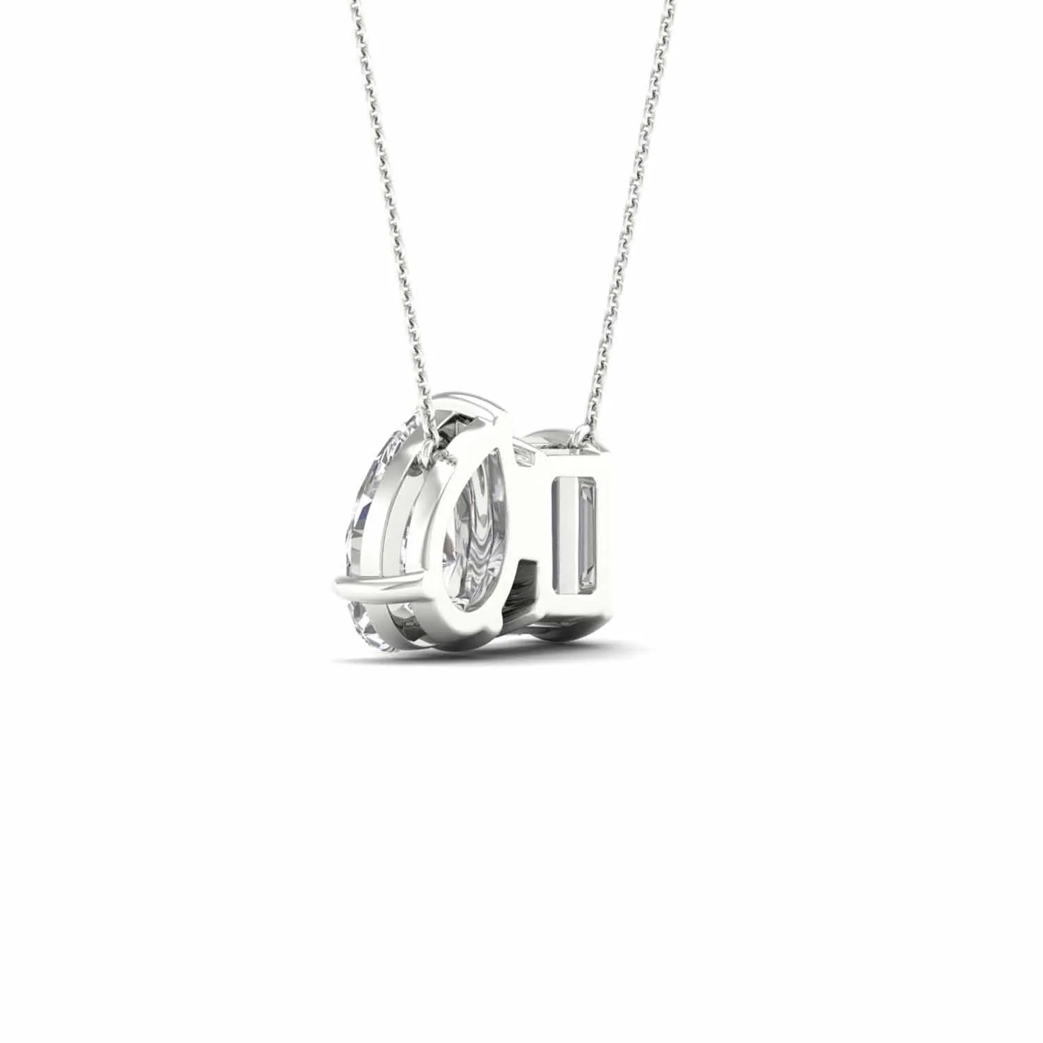 Emerald Pear Diamond Two-Stone Necklace