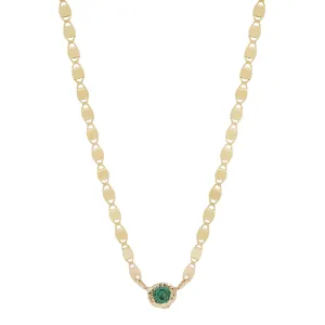 Emerald Spark Disc Necklace