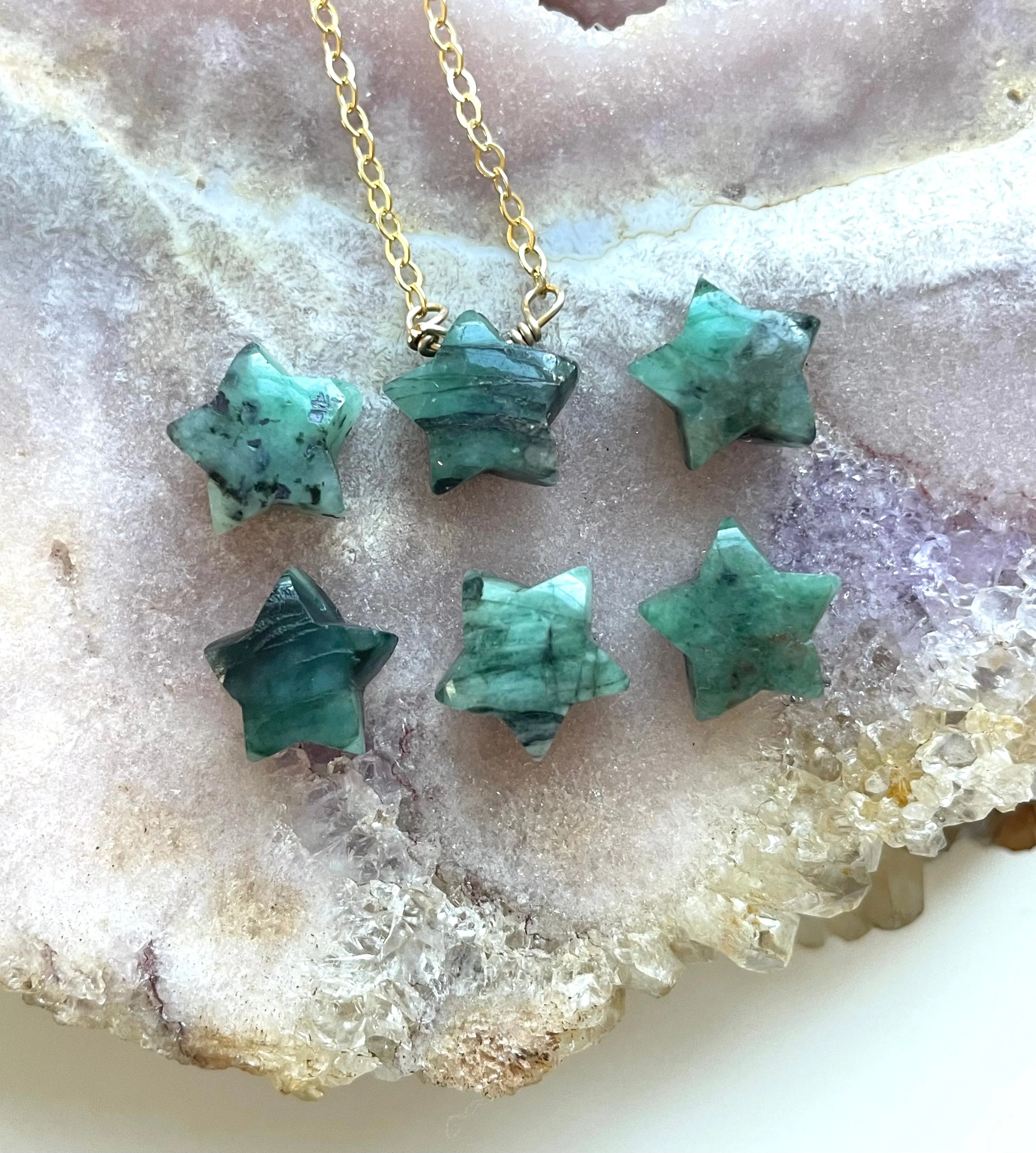 Emerald Star Pendant Necklace