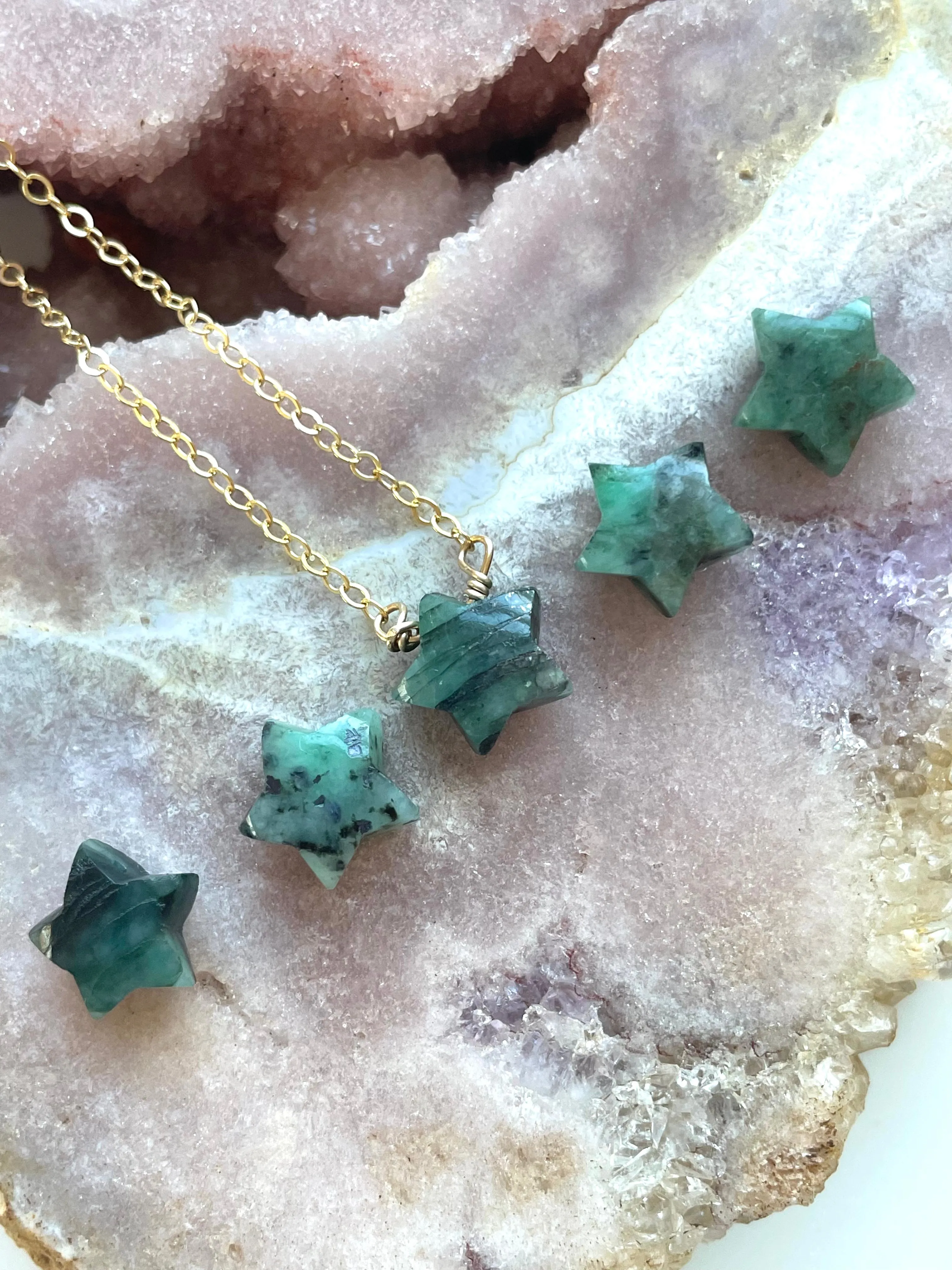 Emerald Star Pendant Necklace