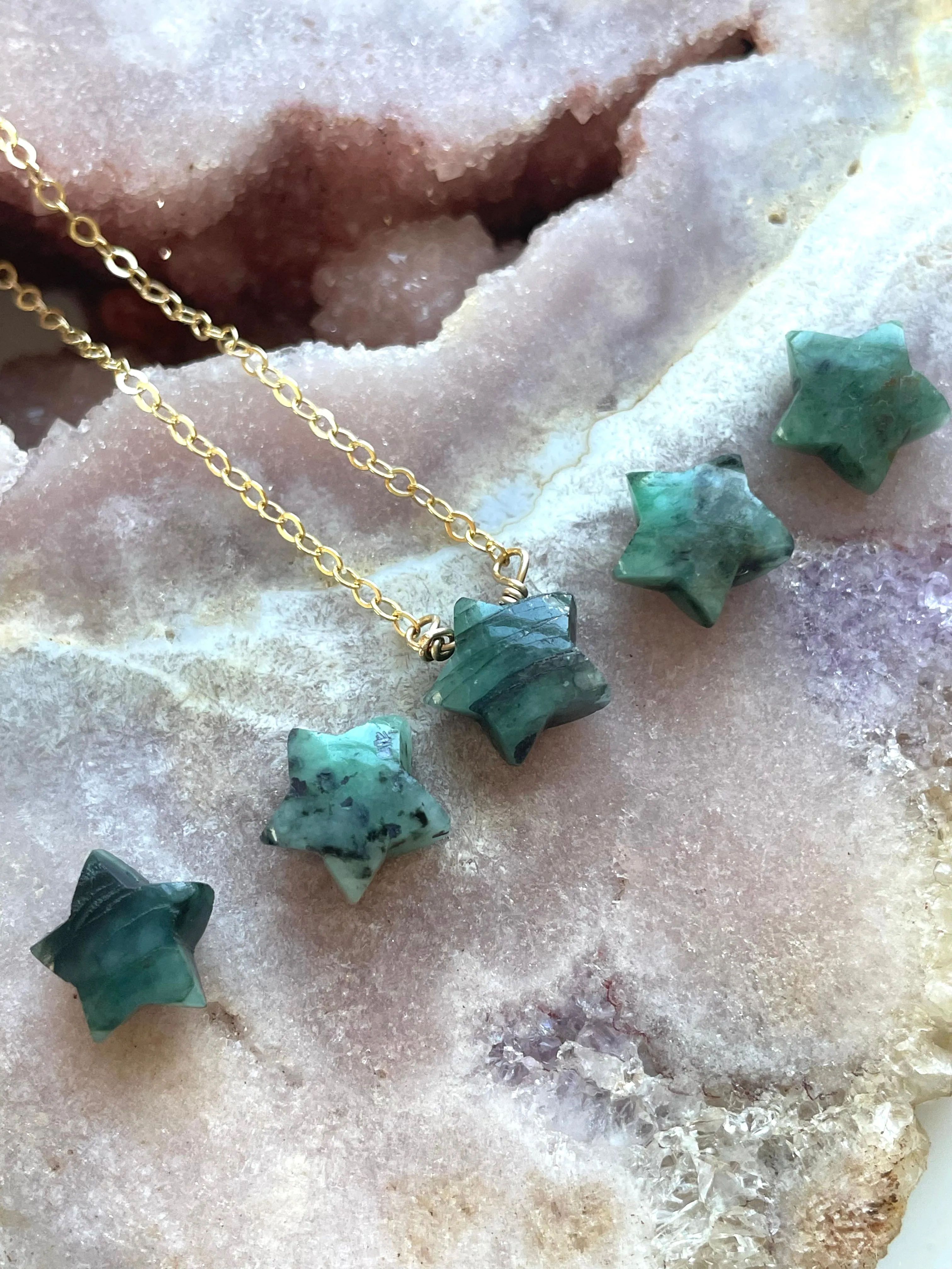 Emerald Star Pendant Necklace