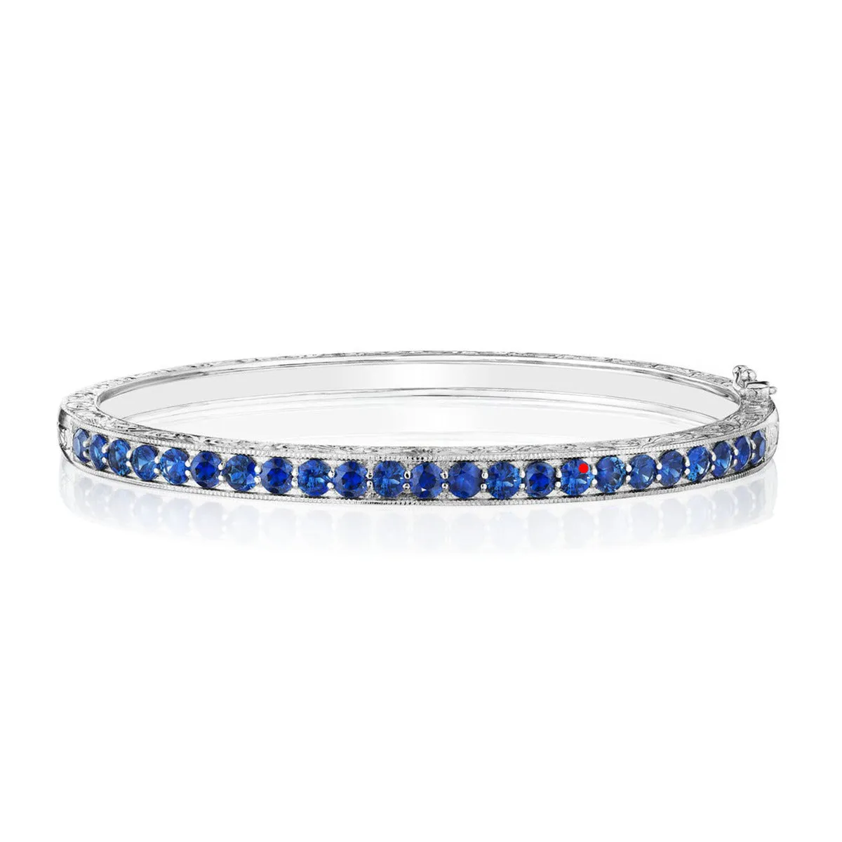 Engraved Blue Sapphire Bangle