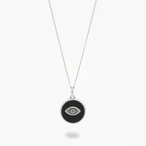 Evil Eye Necklace With Matte Onyx Stone