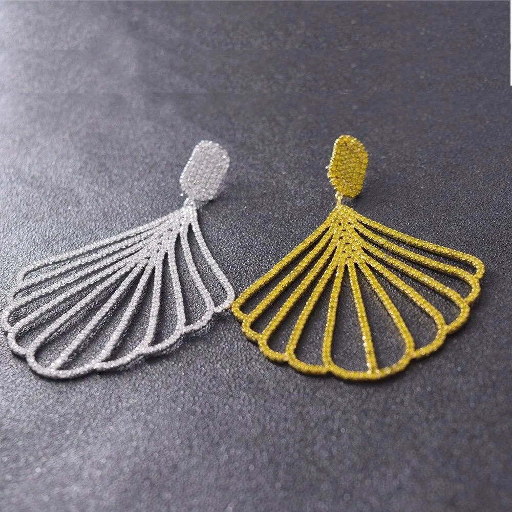 Exquisite ginkgo leaf dangle earrings