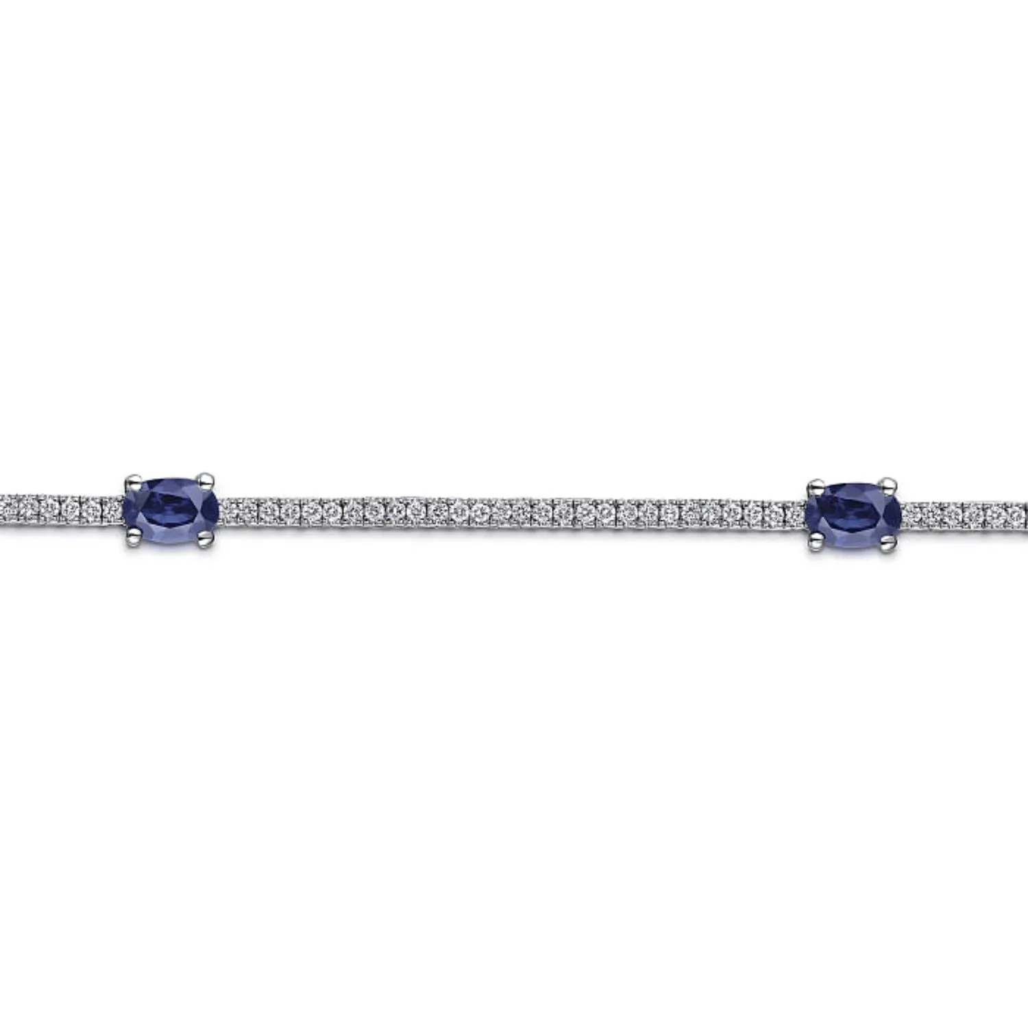 Gabriel & Co. "Midnight Blue Sapphire" and Diamond Tennis Bracelet