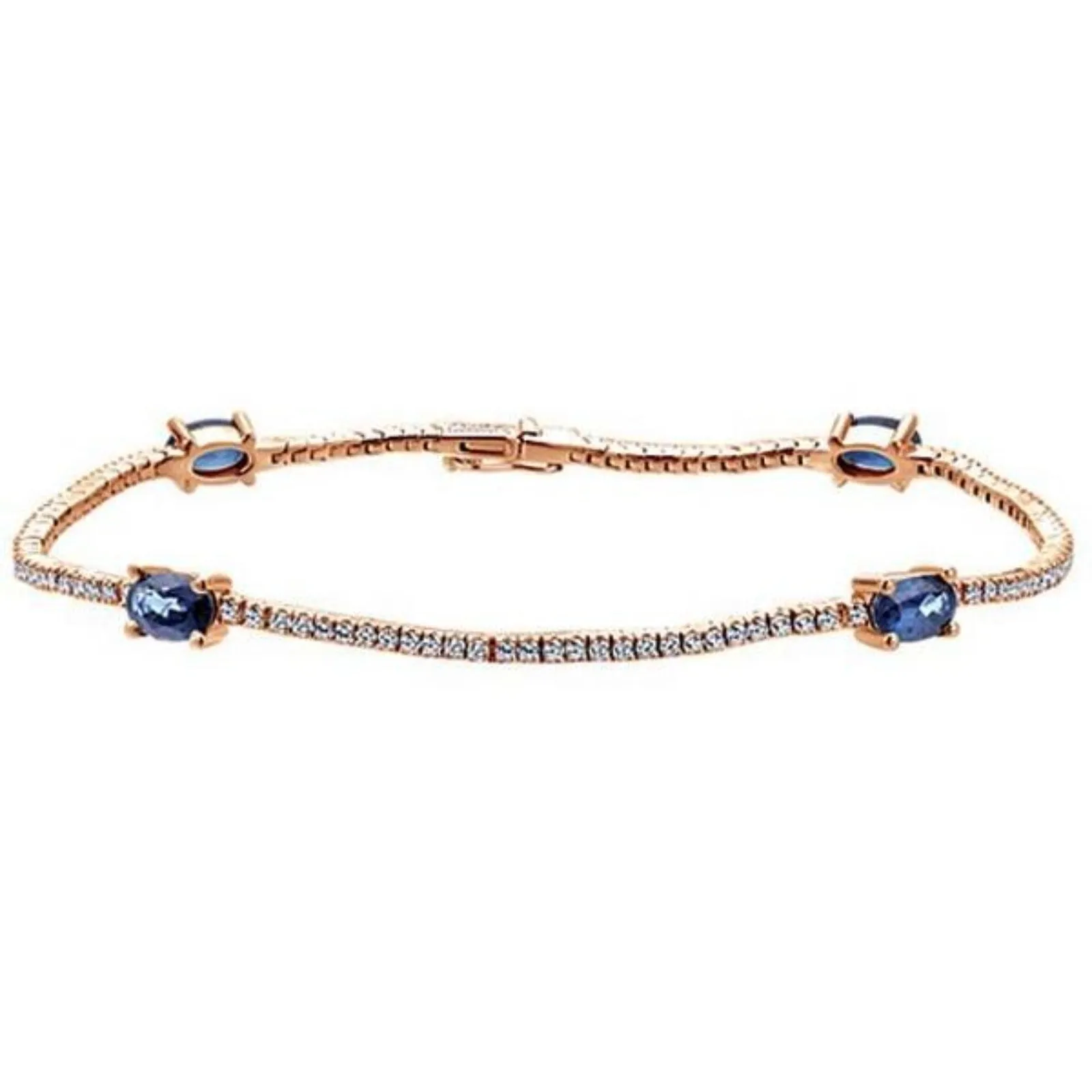 Gabriel & Co. "Midnight Blue Sapphire" and Diamond Tennis Bracelet