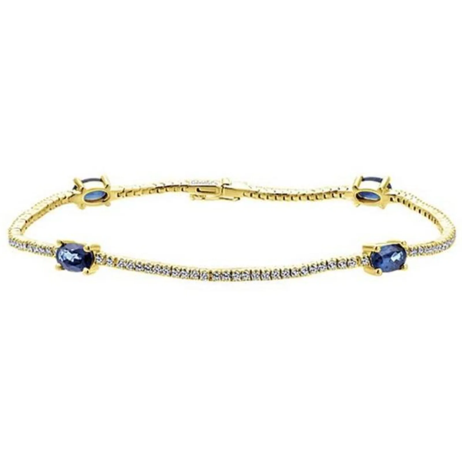 Gabriel & Co. "Midnight Blue Sapphire" and Diamond Tennis Bracelet