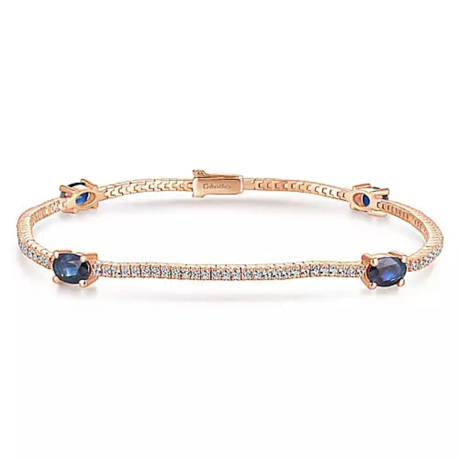 Gabriel & Co. "Midnight Blue Sapphire" and Diamond Tennis Bracelet