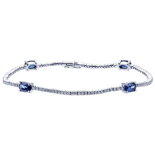 Gabriel & Co. "Midnight Blue Sapphire" and Diamond Tennis Bracelet
