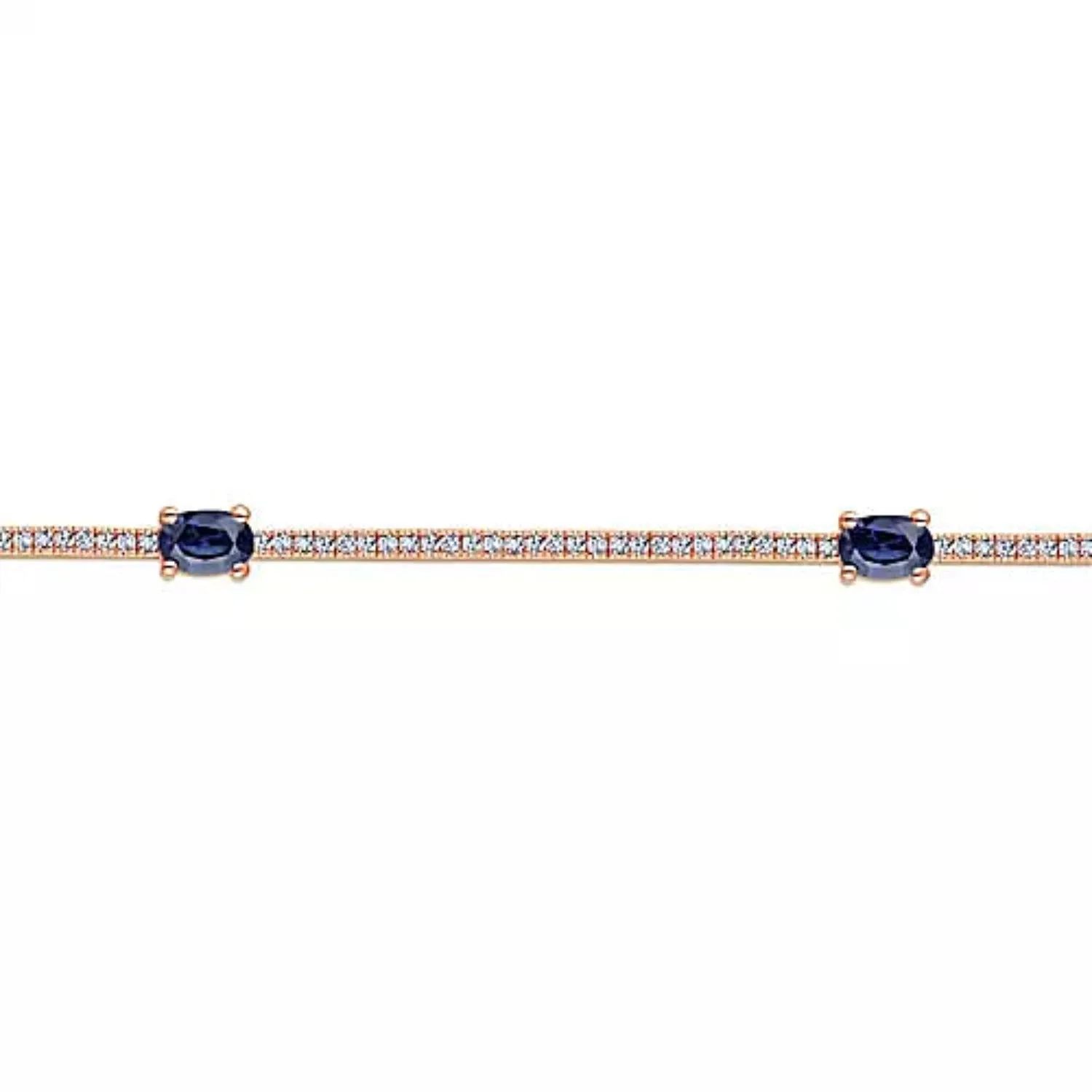 Gabriel & Co. "Midnight Blue Sapphire" and Diamond Tennis Bracelet