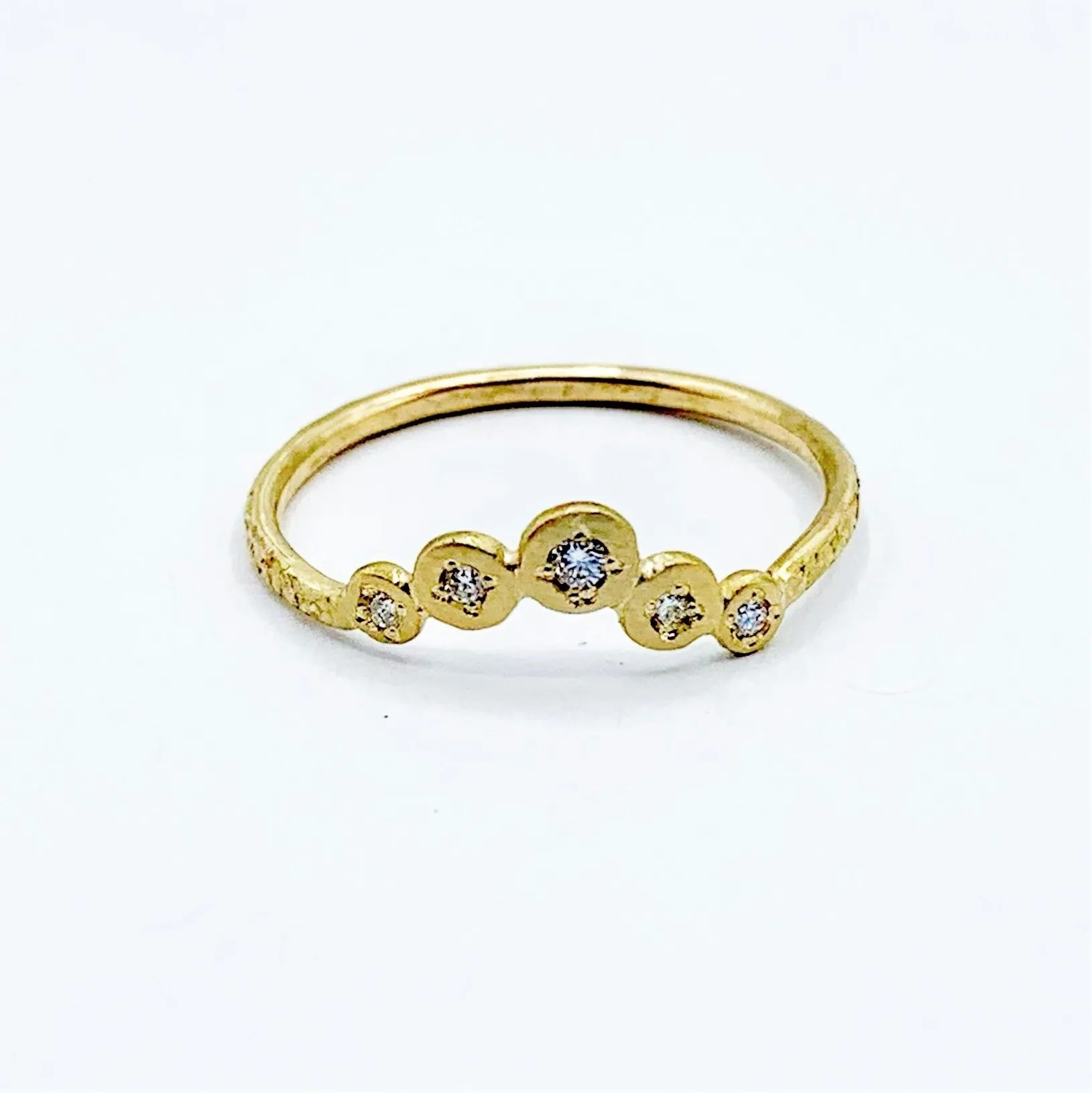 Golden Diamond Diadem Ring