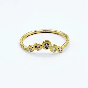 Golden Diamond Diadem Ring