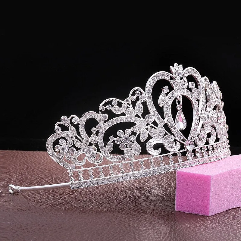Gorgeous Heart Wedding Tiara Jewelry Sets