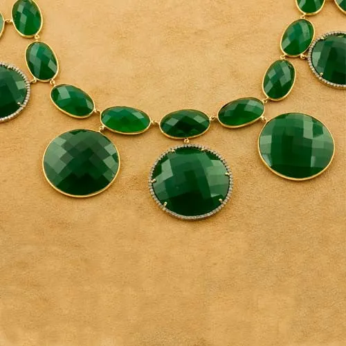 Green Onyx & Diamond Necklace