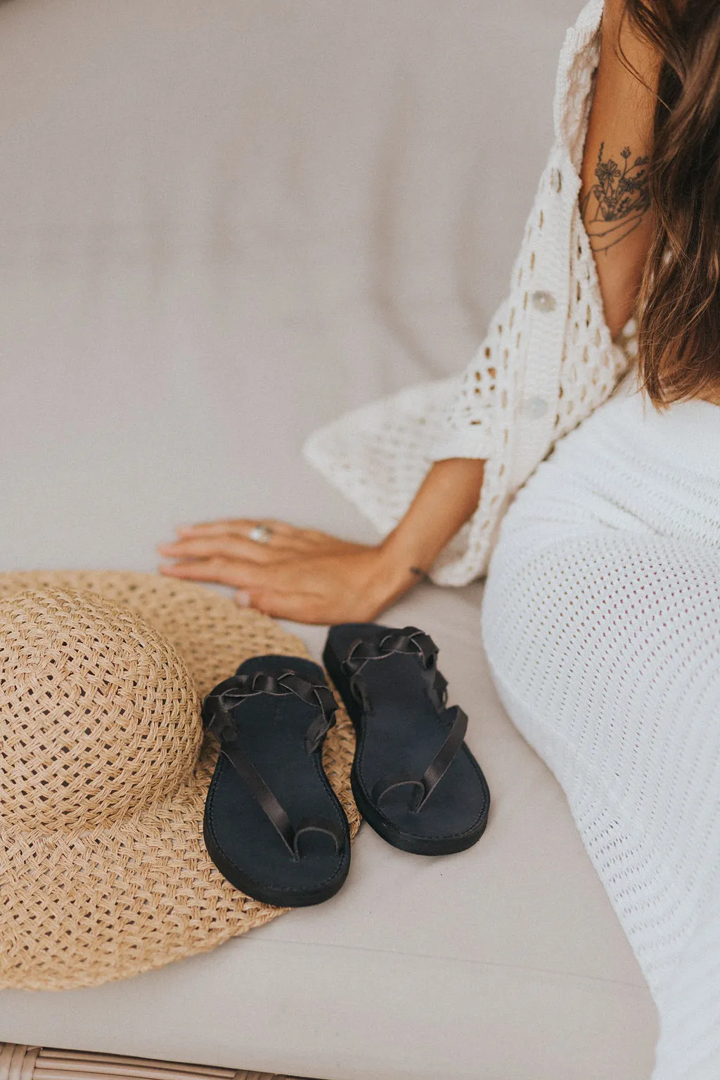 Griegas Sandals - Black Leather