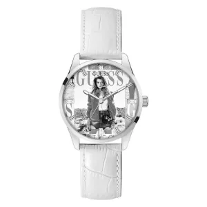 Guess White Leather Watch