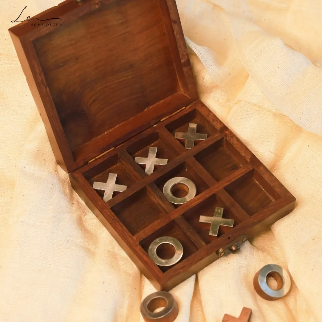 Handcrafted Wooden Indoor Game - Tic Tac Toe