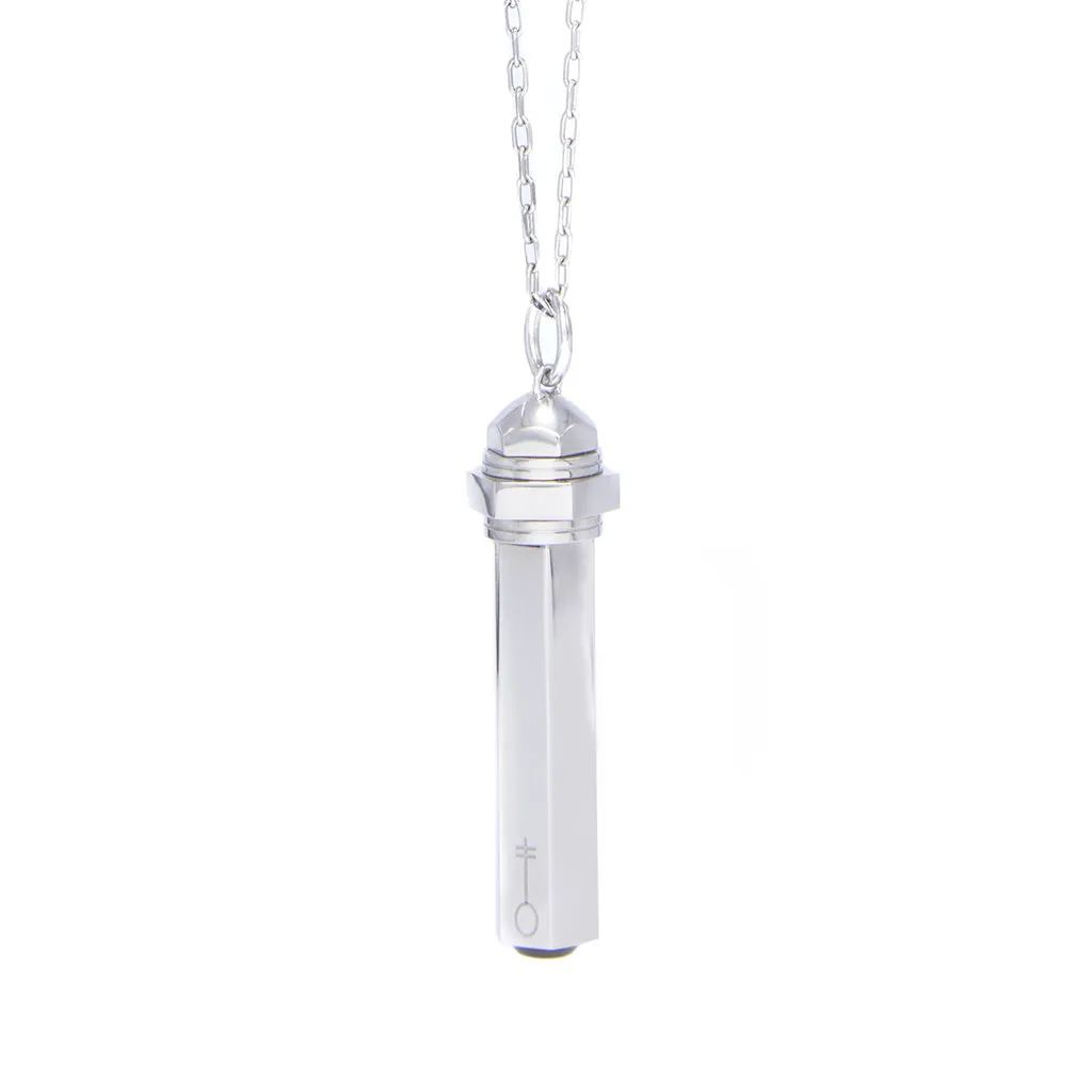 Hex Capsule Pendant - Silver