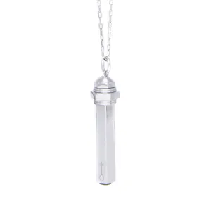 Hex Capsule Pendant - Silver