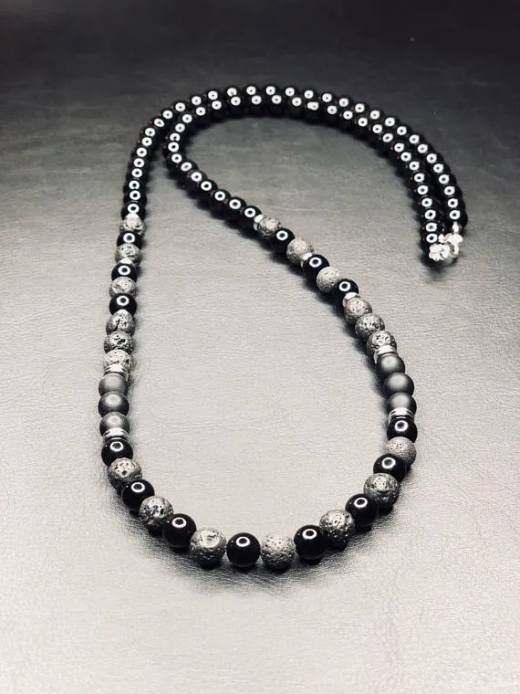 Jigga 8mm Black Onyx Beaded Necklace
