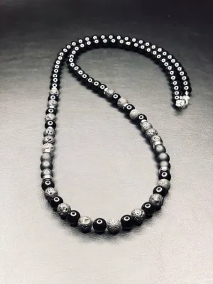 Jigga 8mm Black Onyx Beaded Necklace
