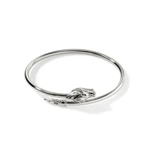 JOHN HARDY MEDIUM STERLING SILVER SAPPHIRE EYE SLIM NAGA CUFF BRACELET
