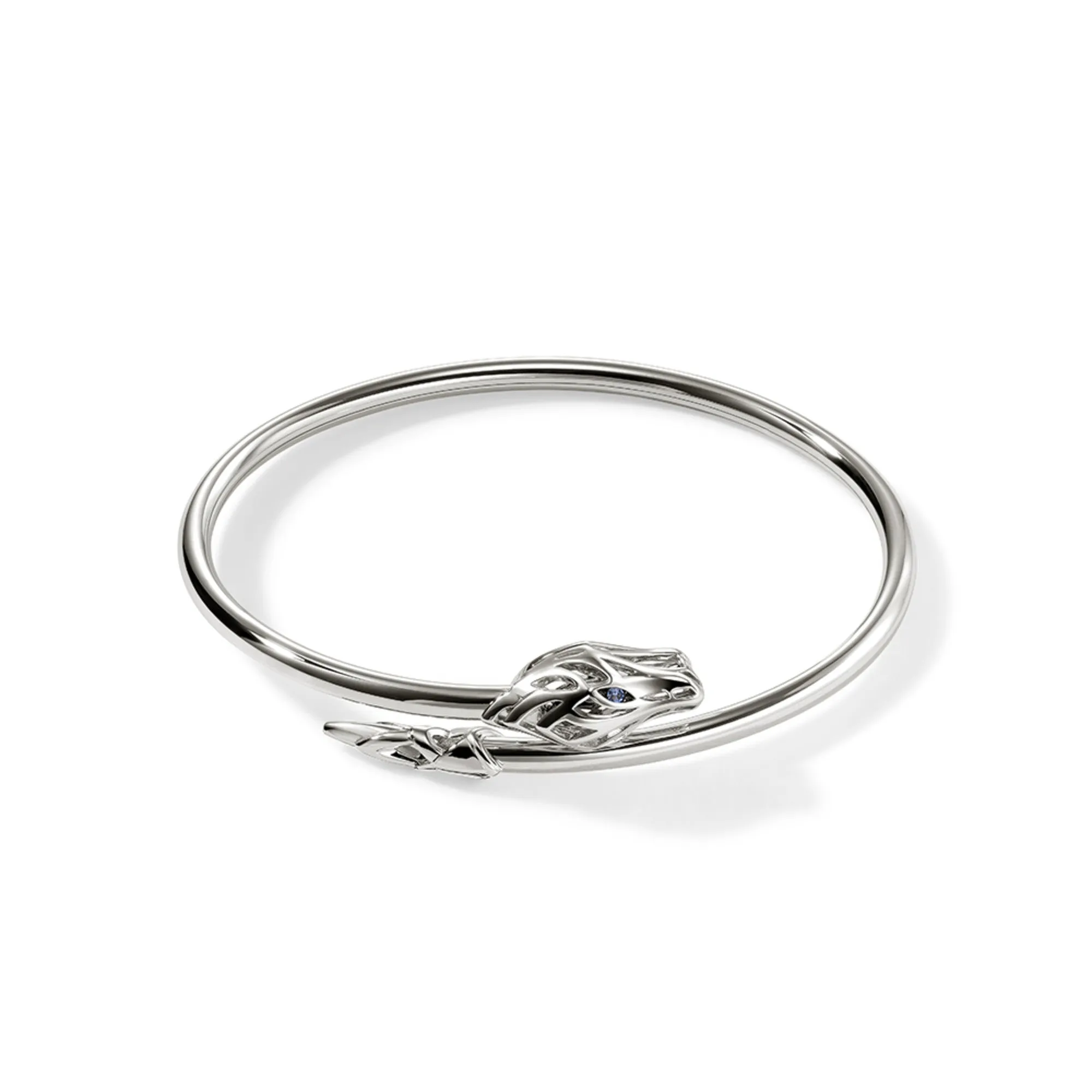 JOHN HARDY MEDIUM STERLING SILVER SAPPHIRE EYE SLIM NAGA CUFF BRACELET