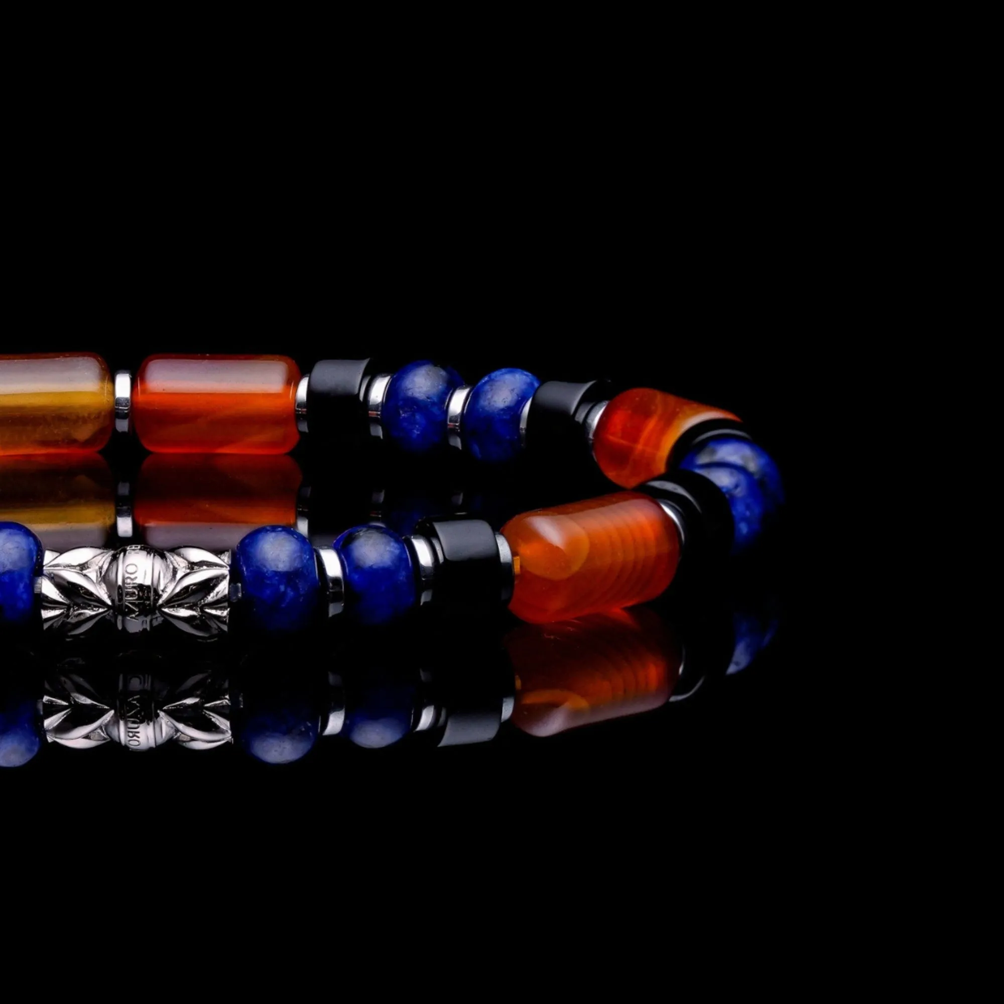 Kingfisher II | Agate, Lapis Beaded Bracelet
