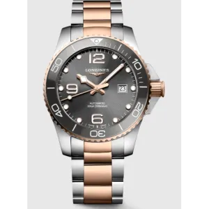 Longines Hydroconquest Rose PVD & Steel. Grey Dial Bracelet 43mm