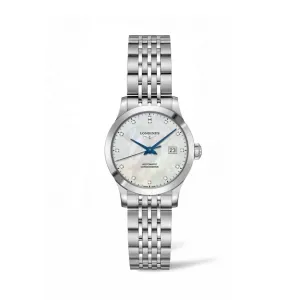 Longines Record Watch MOP Dial Diamonds Chronometer 30mm Automatic