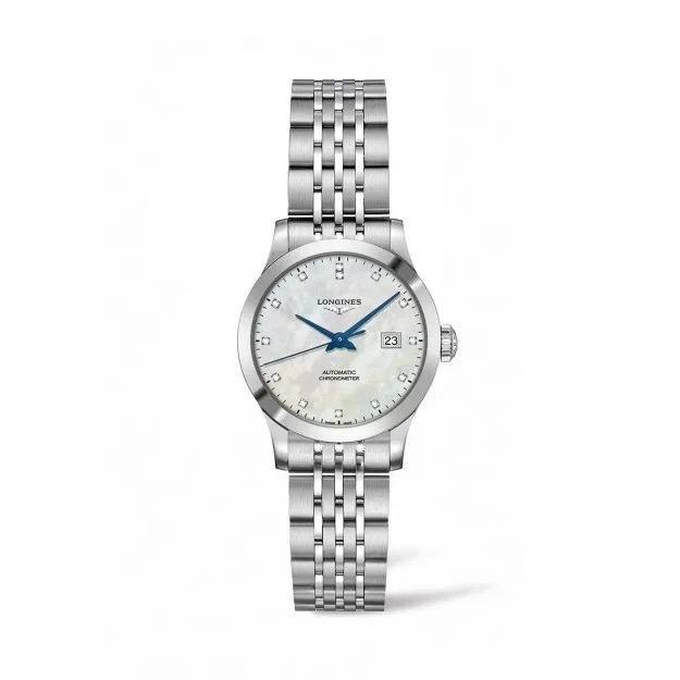 Longines Record Watch MOP Dial Diamonds Chronometer 30mm Automatic