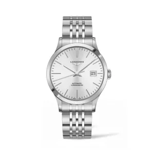 Longines Record Watch Silver Dial Stainless Steel 38mm Automatic