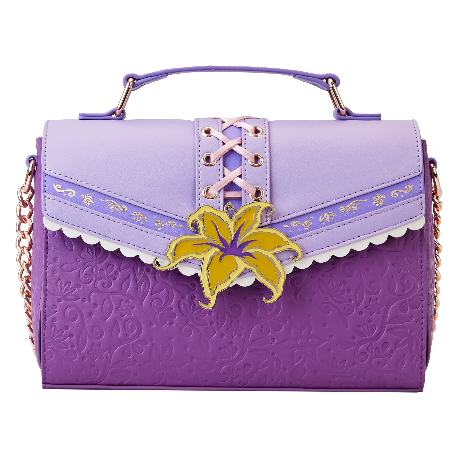 Loungefly x Disney Tangled Rapunzel Cosplay Magic Flower Crossbody Bag