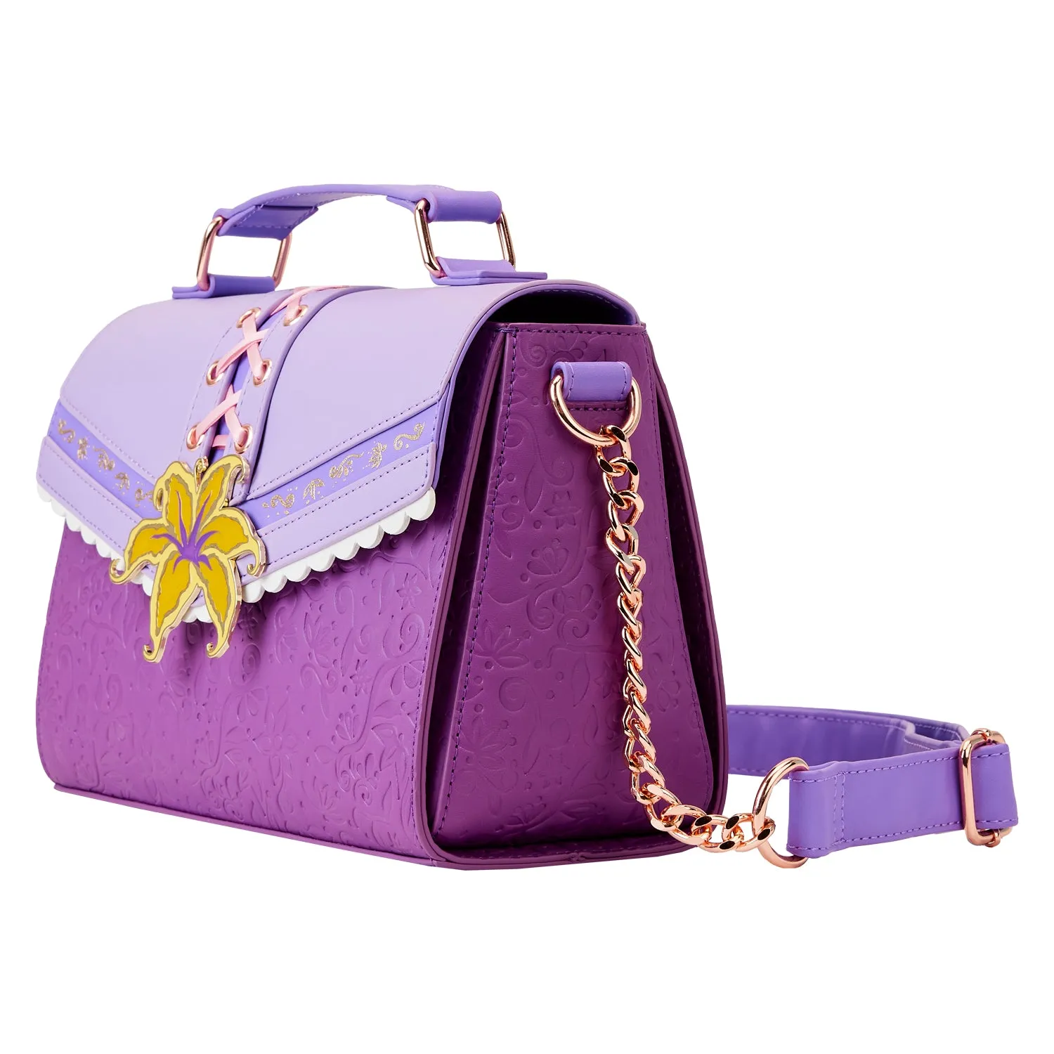 Loungefly x Disney Tangled Rapunzel Cosplay Magic Flower Crossbody Bag